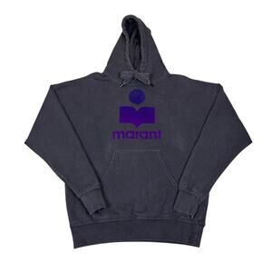 ISABEL MARANT ÉTOILE Mansel Black Hoodie Sweatshirt Faded Night Purple 36